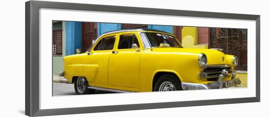 Cuba Fuerte Collection Panoramic - Close-up of Yellow Taxi of Havana III-Philippe Hugonnard-Framed Photographic Print