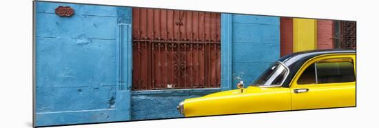 Cuba Fuerte Collection Panoramic - Close-up of Yellow Taxi of Havana-Philippe Hugonnard-Mounted Photographic Print