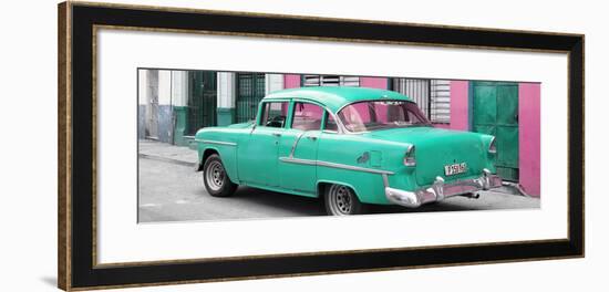 Cuba Fuerte Collection Panoramic - Cuban Turquoise Classic Car in Havana-Philippe Hugonnard-Framed Photographic Print