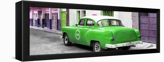 Cuba Fuerte Collection Panoramic - Green Taxi Pontiac 1953-Philippe Hugonnard-Framed Stretched Canvas