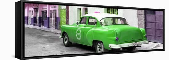 Cuba Fuerte Collection Panoramic - Green Taxi Pontiac 1953-Philippe Hugonnard-Framed Stretched Canvas