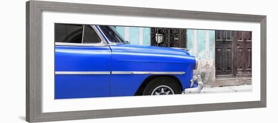 Cuba Fuerte Collection Panoramic - Havana Blue Car-Philippe Hugonnard-Framed Photographic Print