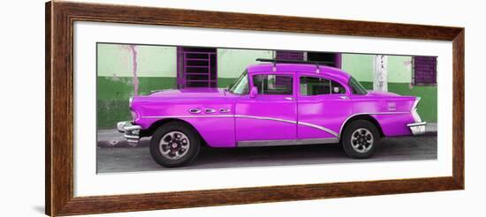 Cuba Fuerte Collection Panoramic - Havana Classic American Deep Pink Car-Philippe Hugonnard-Framed Photographic Print