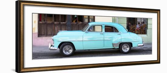 Cuba Fuerte Collection Panoramic - Havana Club and Blue Classic Car-Philippe Hugonnard-Framed Photographic Print
