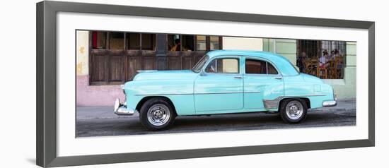 Cuba Fuerte Collection Panoramic - Havana Club and Blue Classic Car-Philippe Hugonnard-Framed Photographic Print