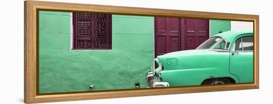 Cuba Fuerte Collection Panoramic - Havana Green Street-Philippe Hugonnard-Framed Stretched Canvas