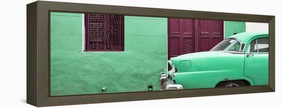 Cuba Fuerte Collection Panoramic - Havana Green Street-Philippe Hugonnard-Framed Stretched Canvas