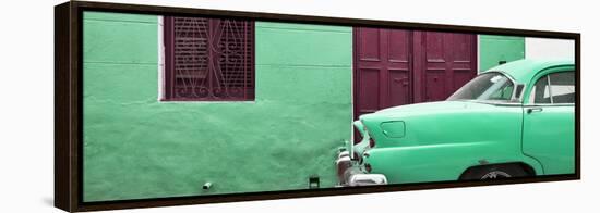 Cuba Fuerte Collection Panoramic - Havana Green Street-Philippe Hugonnard-Framed Stretched Canvas