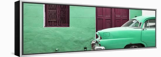 Cuba Fuerte Collection Panoramic - Havana Green Street-Philippe Hugonnard-Framed Stretched Canvas