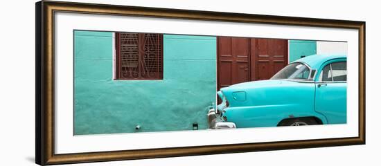 Cuba Fuerte Collection Panoramic - Havana Turquoise Street-Philippe Hugonnard-Framed Photographic Print