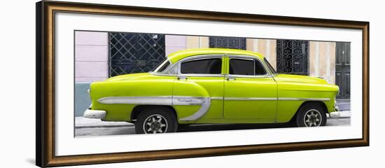 Cuba Fuerte Collection Panoramic - Lime Green Bel Air Classic Car-Philippe Hugonnard-Framed Photographic Print