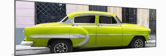 Cuba Fuerte Collection Panoramic - Lime Green Bel Air Classic Car-Philippe Hugonnard-Mounted Photographic Print