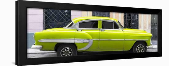 Cuba Fuerte Collection Panoramic - Lime Green Bel Air Classic Car-Philippe Hugonnard-Framed Photographic Print