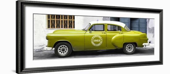 Cuba Fuerte Collection Panoramic - Lime Green Pontiac 1953 Original Classic Car-Philippe Hugonnard-Framed Photographic Print