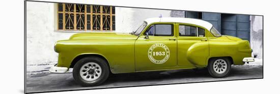 Cuba Fuerte Collection Panoramic - Lime Green Pontiac 1953 Original Classic Car-Philippe Hugonnard-Mounted Photographic Print