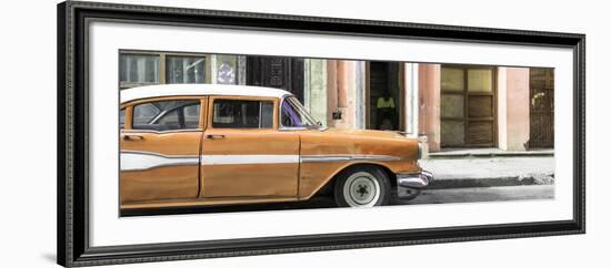 Cuba Fuerte Collection Panoramic - Old Classic American Orange Car-Philippe Hugonnard-Framed Photographic Print