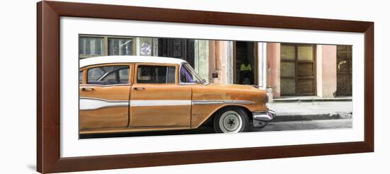 Cuba Fuerte Collection Panoramic - Old Classic American Orange Car-Philippe Hugonnard-Framed Photographic Print