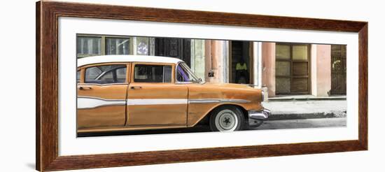 Cuba Fuerte Collection Panoramic - Old Classic American Orange Car-Philippe Hugonnard-Framed Photographic Print