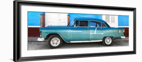 Cuba Fuerte Collection Panoramic - Old Teal Car-Philippe Hugonnard-Framed Photographic Print