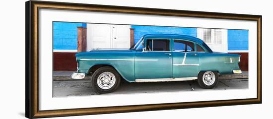 Cuba Fuerte Collection Panoramic - Old Teal Car-Philippe Hugonnard-Framed Photographic Print