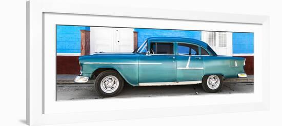 Cuba Fuerte Collection Panoramic - Old Teal Car-Philippe Hugonnard-Framed Photographic Print