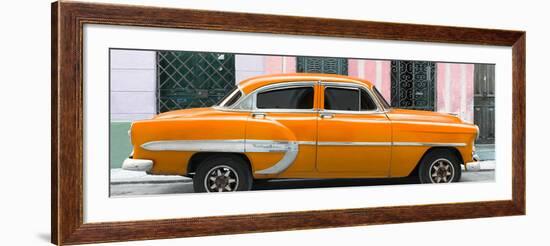 Cuba Fuerte Collection Panoramic - Orange Bel Air Classic Car-Philippe Hugonnard-Framed Photographic Print