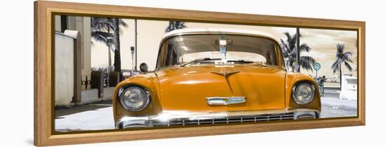 Cuba Fuerte Collection Panoramic - Orange Chevy-Philippe Hugonnard-Framed Stretched Canvas