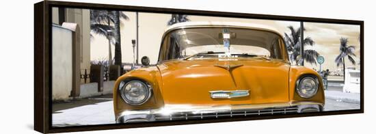 Cuba Fuerte Collection Panoramic - Orange Chevy-Philippe Hugonnard-Framed Stretched Canvas