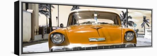 Cuba Fuerte Collection Panoramic - Orange Chevy-Philippe Hugonnard-Framed Stretched Canvas