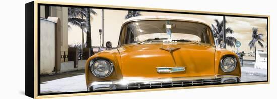 Cuba Fuerte Collection Panoramic - Orange Chevy-Philippe Hugonnard-Framed Stretched Canvas