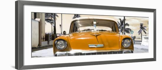 Cuba Fuerte Collection Panoramic - Orange Chevy-Philippe Hugonnard-Framed Photographic Print