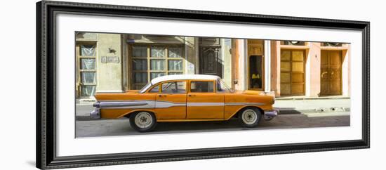 Cuba Fuerte Collection Panoramic - Orange Classic Chevy-Philippe Hugonnard-Framed Photographic Print