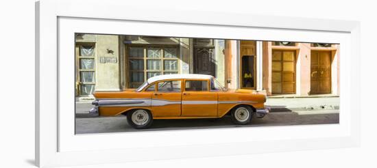 Cuba Fuerte Collection Panoramic - Orange Classic Chevy-Philippe Hugonnard-Framed Photographic Print