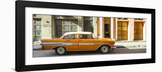 Cuba Fuerte Collection Panoramic - Orange Classic Chevy-Philippe Hugonnard-Framed Photographic Print