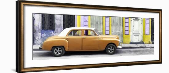 Cuba Fuerte Collection Panoramic - Orange Vintage Car in Havana-Philippe Hugonnard-Framed Photographic Print