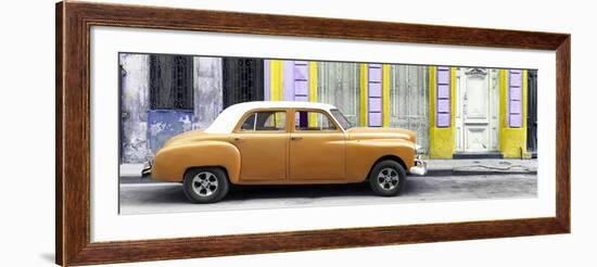 Cuba Fuerte Collection Panoramic - Orange Vintage Car in Havana-Philippe Hugonnard-Framed Photographic Print