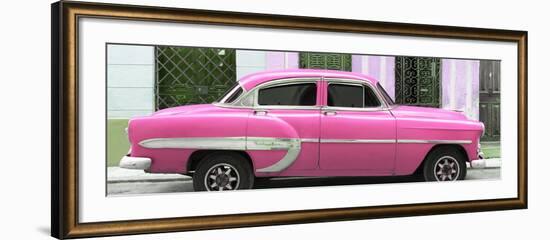 Cuba Fuerte Collection Panoramic - Pink Bel Air Classic Car-Philippe Hugonnard-Framed Photographic Print
