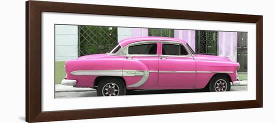 Cuba Fuerte Collection Panoramic - Pink Bel Air Classic Car-Philippe Hugonnard-Framed Photographic Print