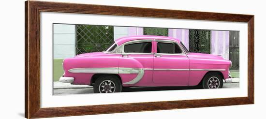 Cuba Fuerte Collection Panoramic - Pink Bel Air Classic Car-Philippe Hugonnard-Framed Photographic Print