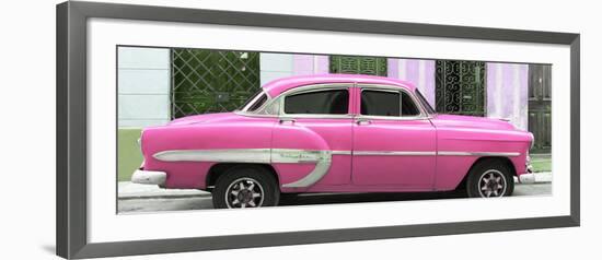 Cuba Fuerte Collection Panoramic - Pink Bel Air Classic Car-Philippe Hugonnard-Framed Photographic Print