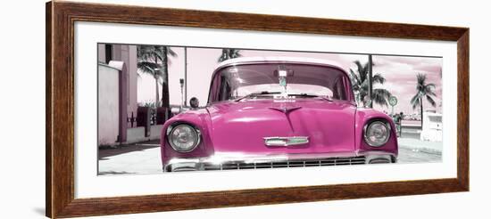 Cuba Fuerte Collection Panoramic - Pink Chevy-Philippe Hugonnard-Framed Photographic Print