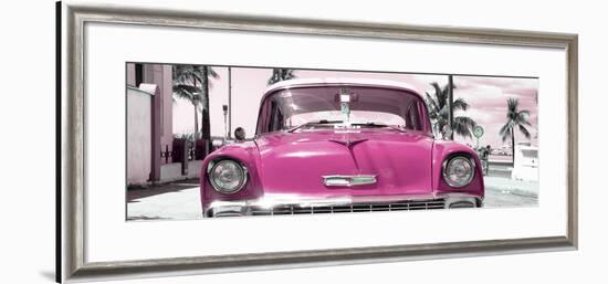 Cuba Fuerte Collection Panoramic - Pink Chevy-Philippe Hugonnard-Framed Photographic Print