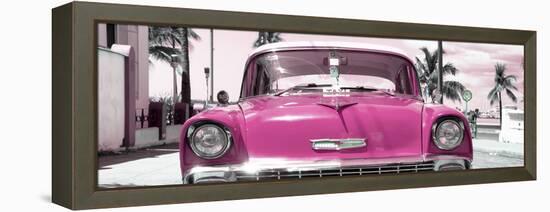 Cuba Fuerte Collection Panoramic - Pink Chevy-Philippe Hugonnard-Framed Stretched Canvas