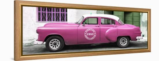 Cuba Fuerte Collection Panoramic - Pink Pontiac 1953 Original Classic Car-Philippe Hugonnard-Framed Stretched Canvas