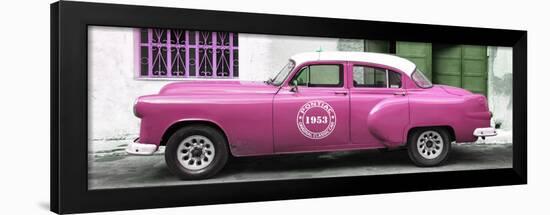 Cuba Fuerte Collection Panoramic - Pink Pontiac 1953 Original Classic Car-Philippe Hugonnard-Framed Photographic Print