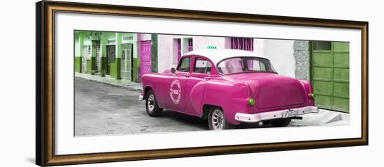 Cuba Fuerte Collection Panoramic - Pink Taxi Pontiac 1953-Philippe Hugonnard-Framed Photographic Print