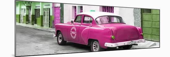 Cuba Fuerte Collection Panoramic - Pink Taxi Pontiac 1953-Philippe Hugonnard-Mounted Photographic Print