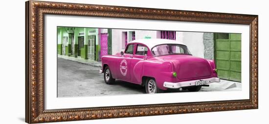 Cuba Fuerte Collection Panoramic - Pink Taxi Pontiac 1953-Philippe Hugonnard-Framed Photographic Print