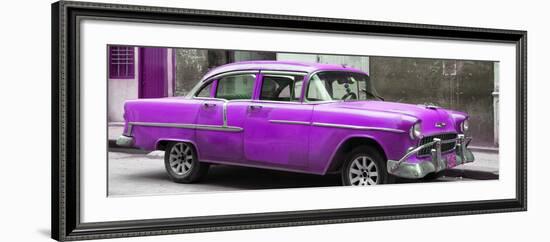 Cuba Fuerte Collection Panoramic - Purple Chevy-Philippe Hugonnard-Framed Photographic Print