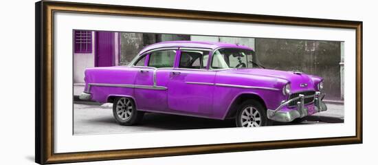 Cuba Fuerte Collection Panoramic - Purple Chevy-Philippe Hugonnard-Framed Photographic Print